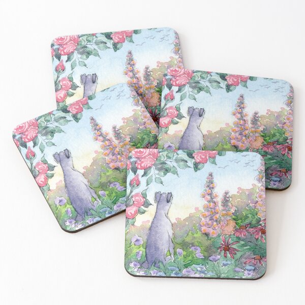 Item preview, Greyhound dog sitting in a flower garden designed and sold by SusanAlisonArt.