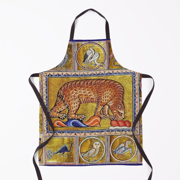 Item preview, MEDIEVAL BESTIARY,BEAR, FANTASTIC ANIMALS IN GOLD RED BLUE COLORS designed and sold by BulganLumini.
