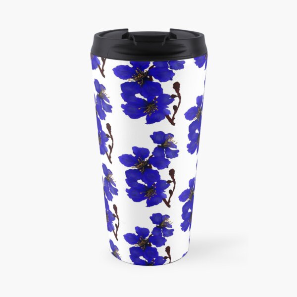 Electric Blue Magnolia Travel Mug