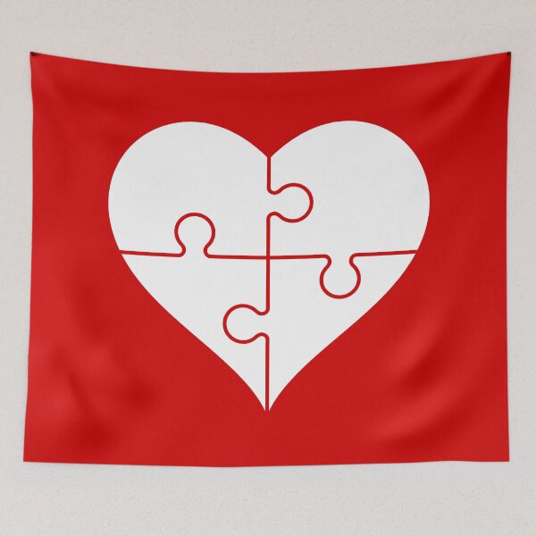 Item preview, White heart in a shape of a puzzle. Love, emotions, missing piece, idea. Healthy heart, medical concept.  designed and sold by TashaVector.