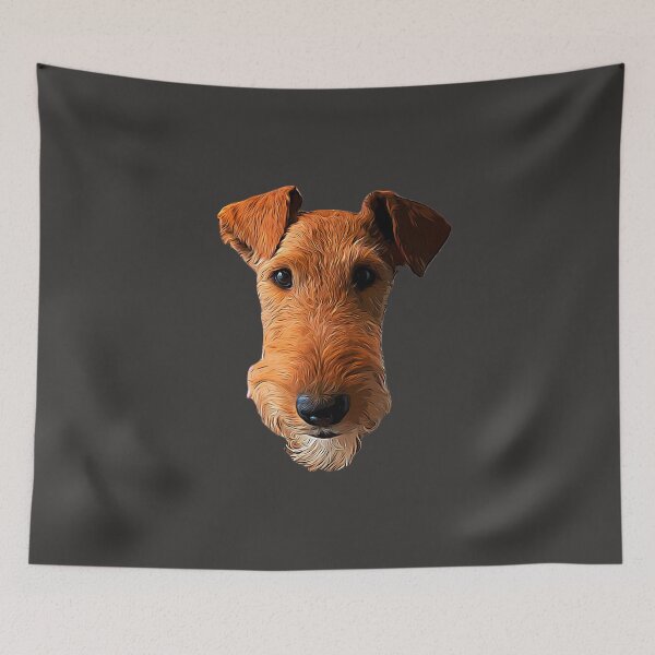 Item preview, Airedale Terrier Head Art Lakeland Welsh designed and sold by ElegantCat.