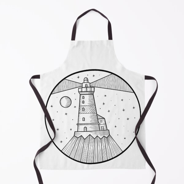 Item preview, Lighthouse with rays, moon and stars designed and sold by ArtAlexDesign.