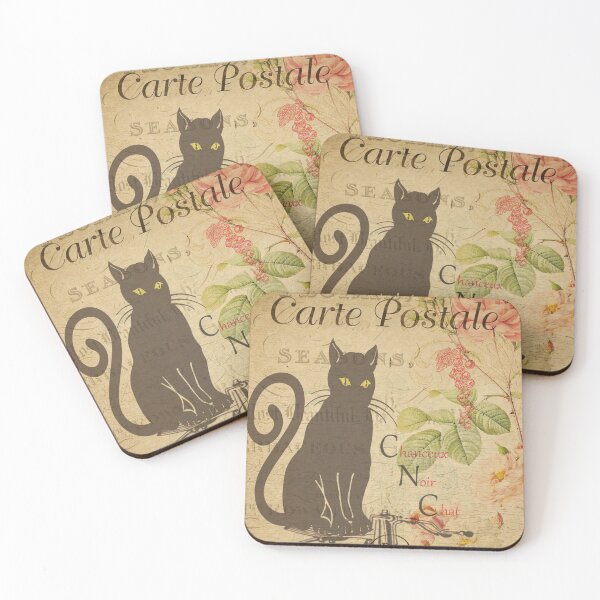 Item preview, Black Cat Noir Chat Vintage Postcard Carte Postale designed and sold by WizardsWorld.
