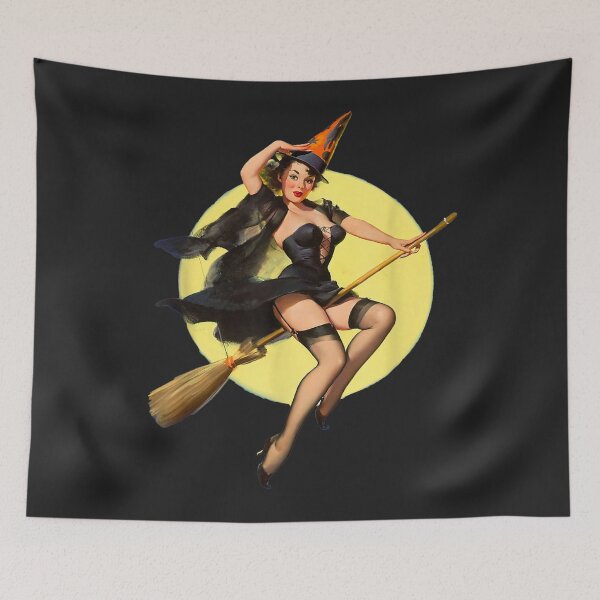 Item preview, Vintage Pin up Witch Halloween Pinup Girl Funny designed and sold by taydyreo.