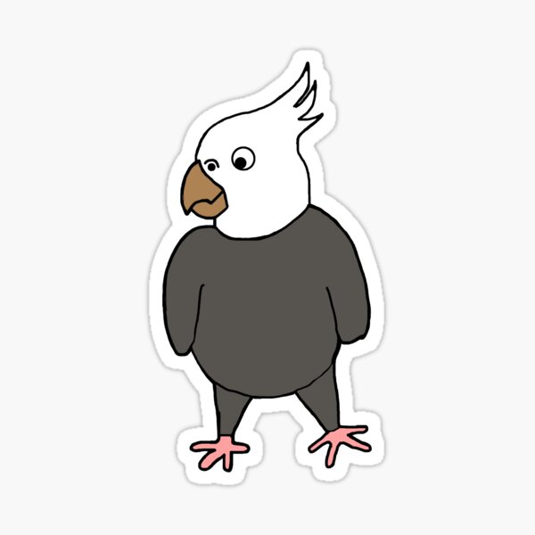 "White face Cockatiel Cartoon " Sticker for Sale by Charlottebat