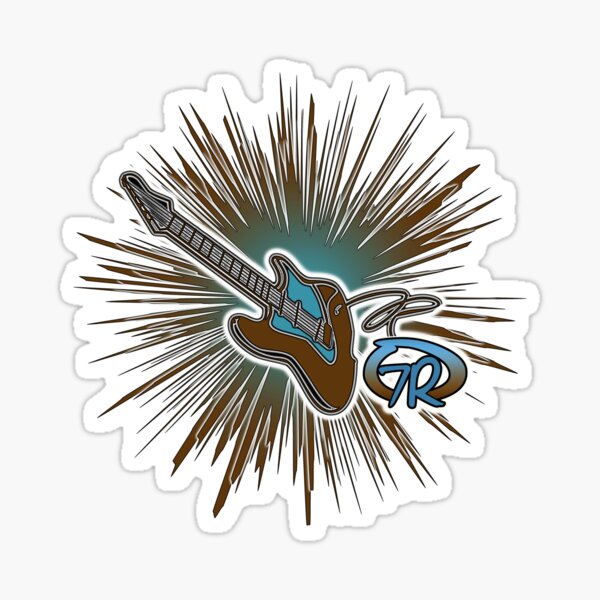 Guitar & Logo Burst - Clear Sticker