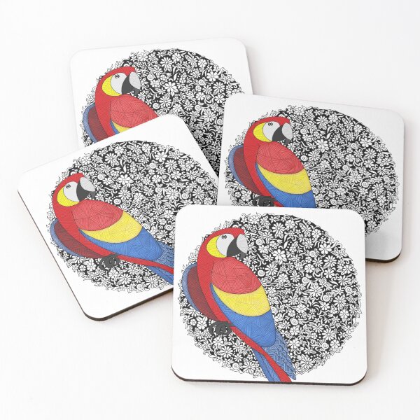 Item preview, Parrot on florals designed and sold by paviash.
