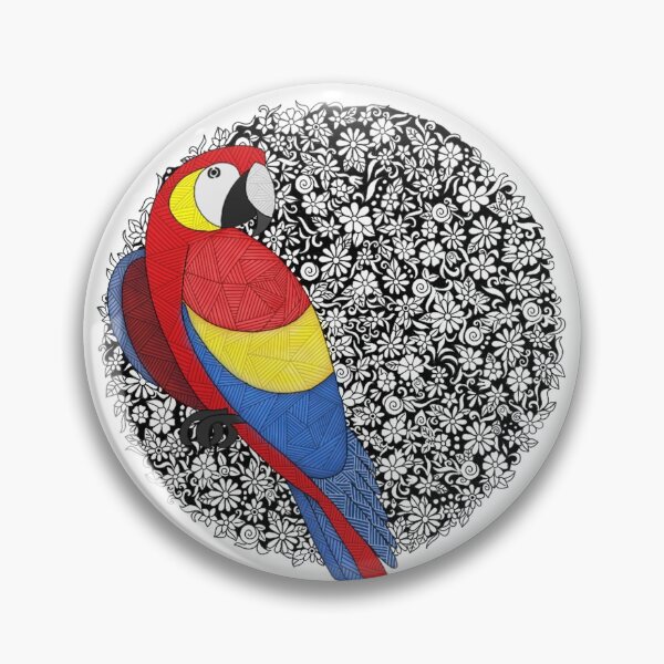 Item preview, Parrot on florals designed and sold by paviash.