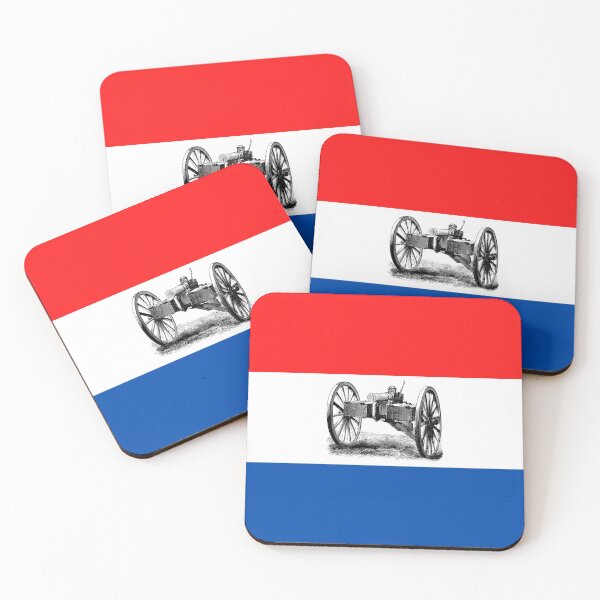Item preview, Netherlands Holland flag red white blue bright historic cannon colourful design art designed and sold by AnujShah7.