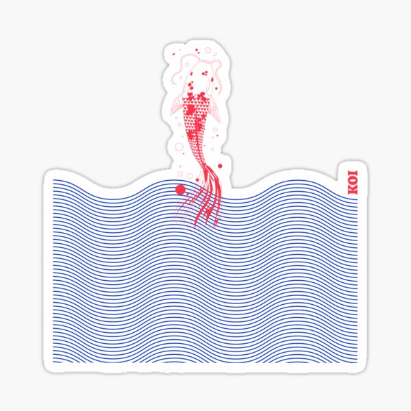 Vista previa del artículo con la obra «Gráfico de pez koi», diseñado y vendido por SobaWaveStudio.