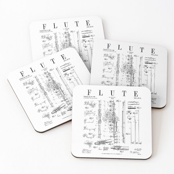 Item preview, Flute Vintage Patent Flutist Flautist Drawing Print designed and sold by GrandeDuc.