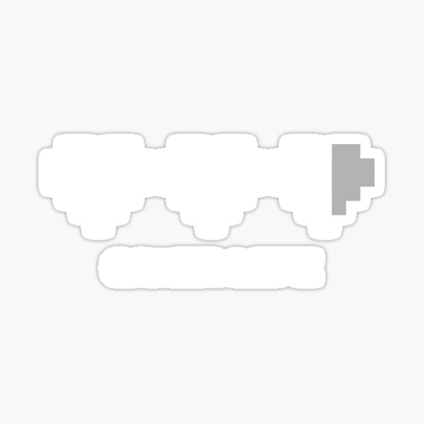 8-Bit Pixel Gamer Life with Two & Half a Life Hearts Retro Style Gamer in White Sticker
