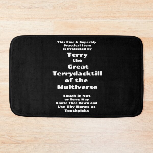 Item preview, Protected by Terry the Great Terrydacktill of the Multiverse White on Black  designed and sold by Heatherian.