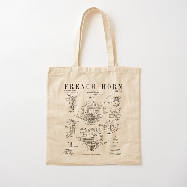 Item preview, Französisches Horn, alter Vintage-Antik-Patent-Zeichnungsdruck designed and sold by GrandeDuc.