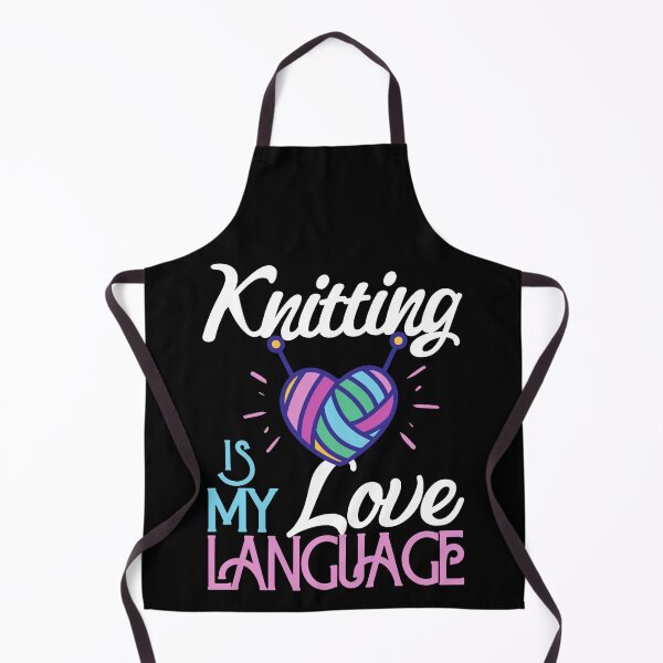 Artikelvorschau, Stricken ist meine Liebessprache mit Pink Blue Yarn Heart entworfen und verkauft von WOW TeesAndThings.