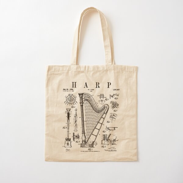 Artikel-Vorschau von Harfe Vintage Patent Harpist Zeichnung Druck, designt und verkauft von GrandeDuc.