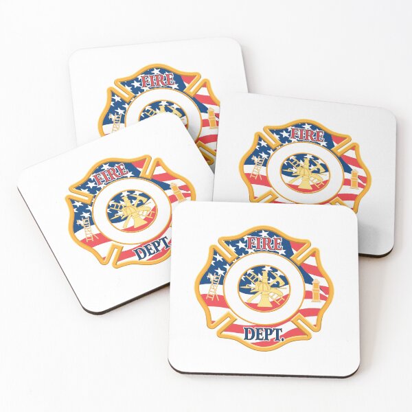 Item preview, Fire Department Maltese Cross Firemat Design with American Flag designed and sold by cartattz.