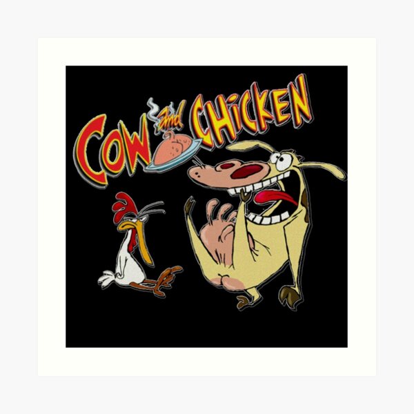 Cow And Chicken Art Prints Redbubble - ir baboon roblox