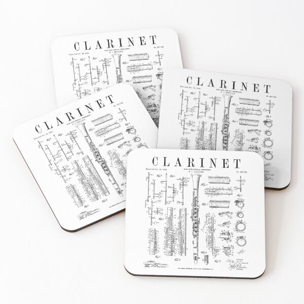 Item preview, Clarinet Vintage Patent Clarinetist Drawing Print designed and sold by GrandeDuc.