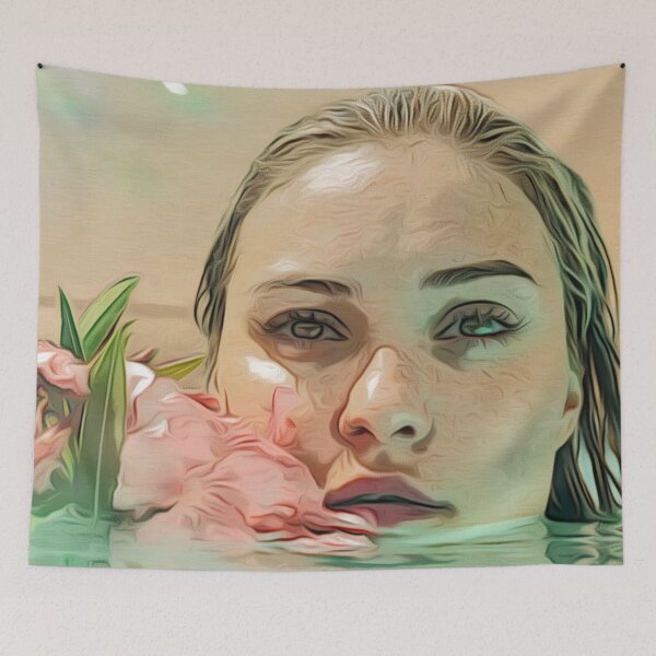 Item preview, Swimming Woman With Flower designed and sold by Cheeoh.