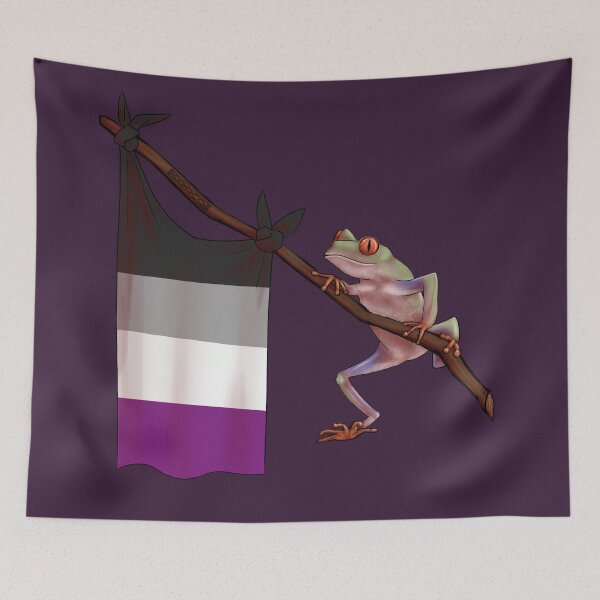 Item preview, Frog Holding Acesexual Pride Flag designed and sold by Phen-akism.