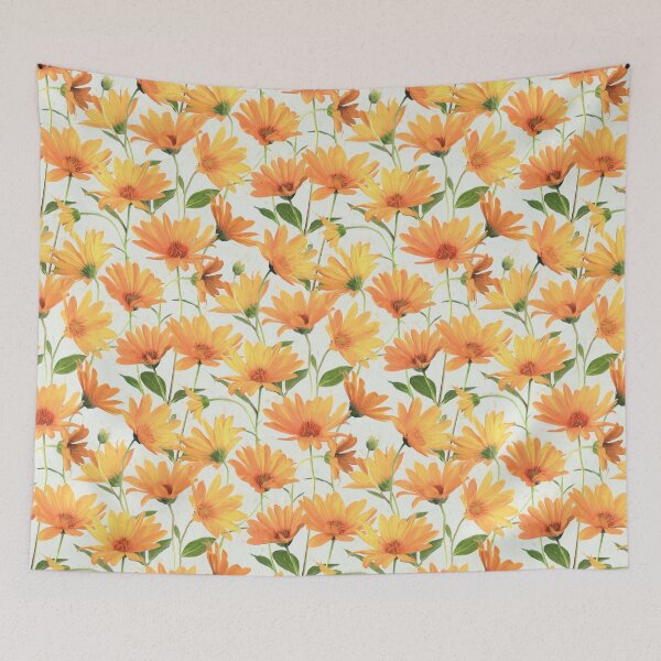 Item preview, Painted Radiant Orange Daisies on off-white designed and sold by micklyn.