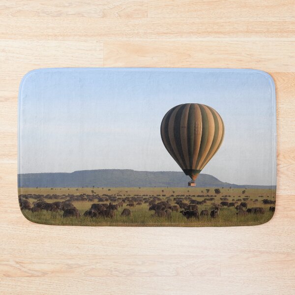 Item preview, Wildebeest Herd and a Hot Air Balloon in Serengeti, Tanzania designed and sold by Heaven-Earth.