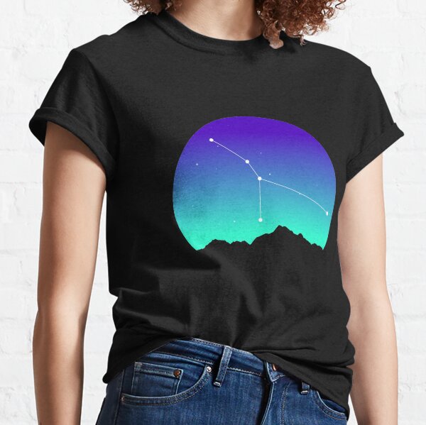 Cancer Star Sign Astrology in Night Sky over Mountains Classic T-Shirt