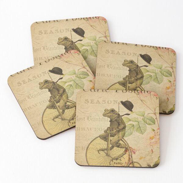 Item preview, Frog Penny Farthing Vintage Postcard Carte Postale Shabby Chic designed and sold by WizardsWorld.