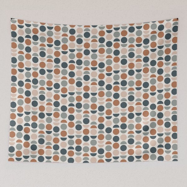Item preview, abstract geometric wallpaper with semi circles circles designed and sold by paradiskt.