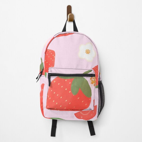 Item preview, Summer strawberries in pink version 2 designed and sold by CoffeePandaArt.