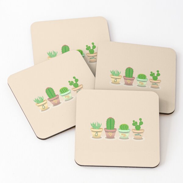 Item preview, Quartet of cute cactuses in colorful pots designed and sold by CiniArt.