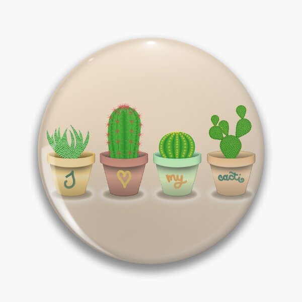 Item preview, Quartet of cute cactuses in colorful pots designed and sold by CiniArt.