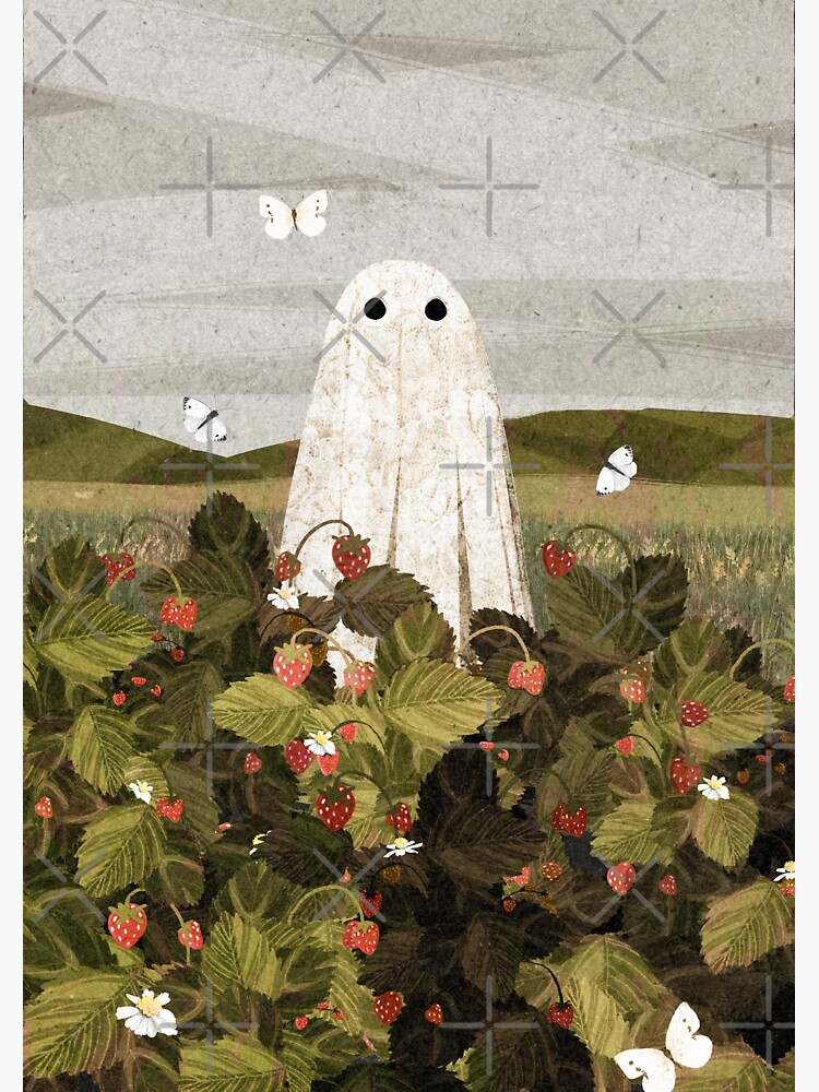 Aperçu 3 sur 3. Sticker avec l'œuvre champs de fraises créée et vendue par katherineblower.