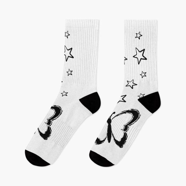 Item preview, Stars and Butterflies Black and White designed and sold by ranadigipaint.