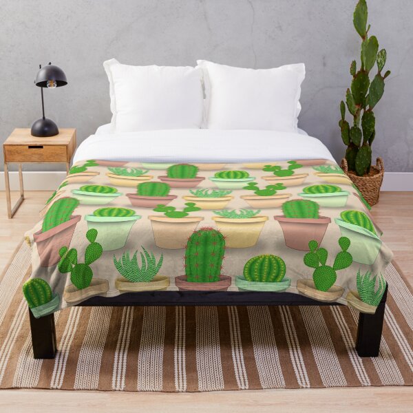 Item preview, Pattern of four types of cute cactuses in colorful pots designed and sold by CiniArt.