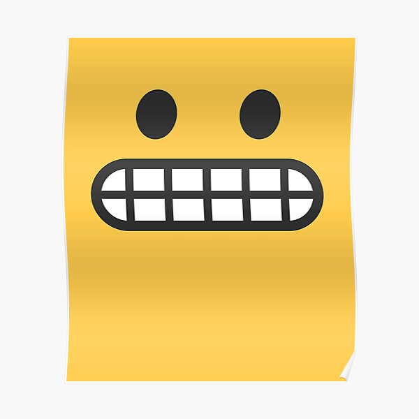 Grimacing Face Emoji Costume Gift Poster By Mkmemo Redbubble