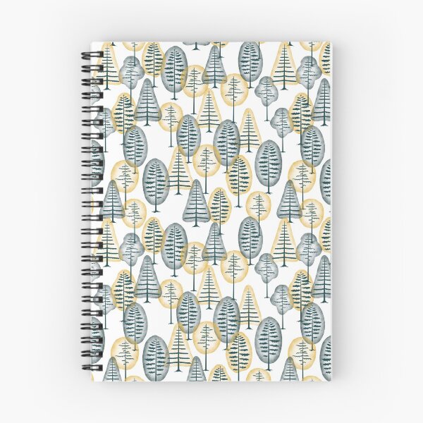 Item preview, Forest pattern - teal and yellow - watercolour forest art designed and sold by VDistractions.