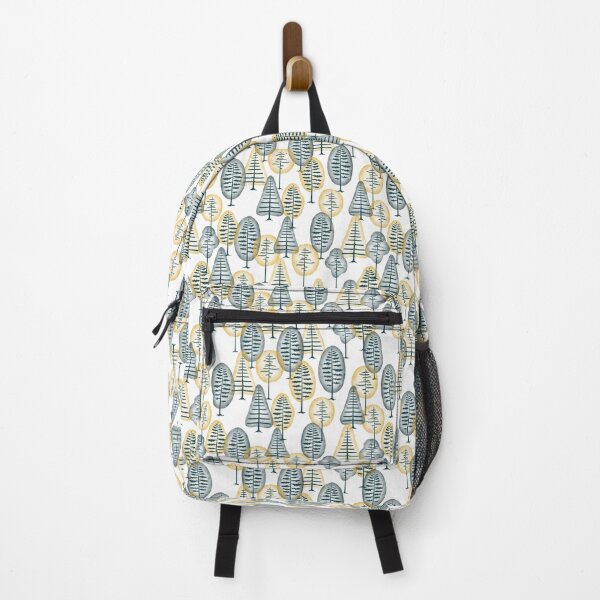 Item preview, Forest pattern - teal and yellow - watercolour forest art designed and sold by VDistractions.