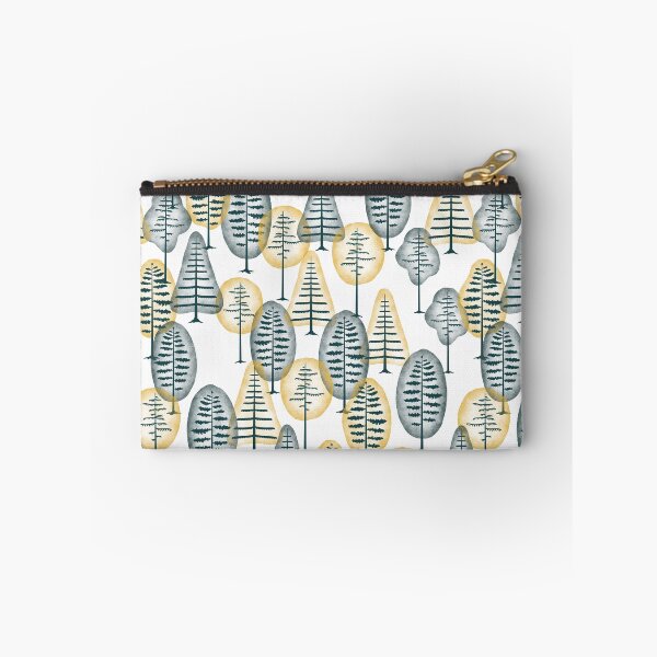 Item preview, Forest pattern - teal and yellow - watercolour forest art designed and sold by VDistractions.