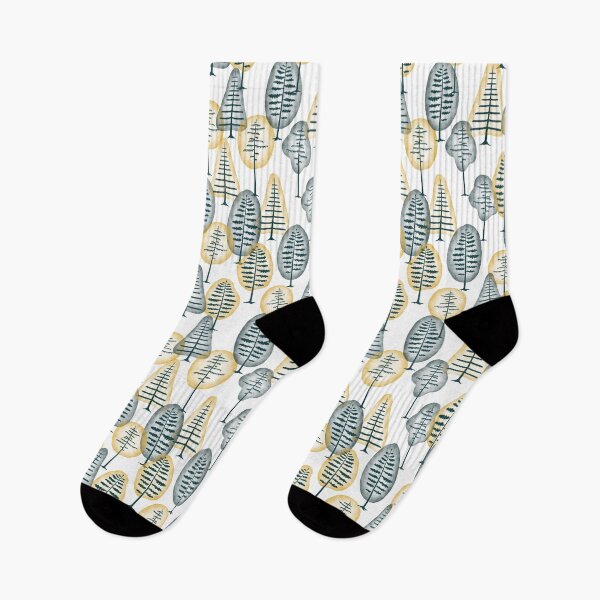 Item preview, Forest pattern - teal and yellow - watercolour forest art designed and sold by VDistractions.
