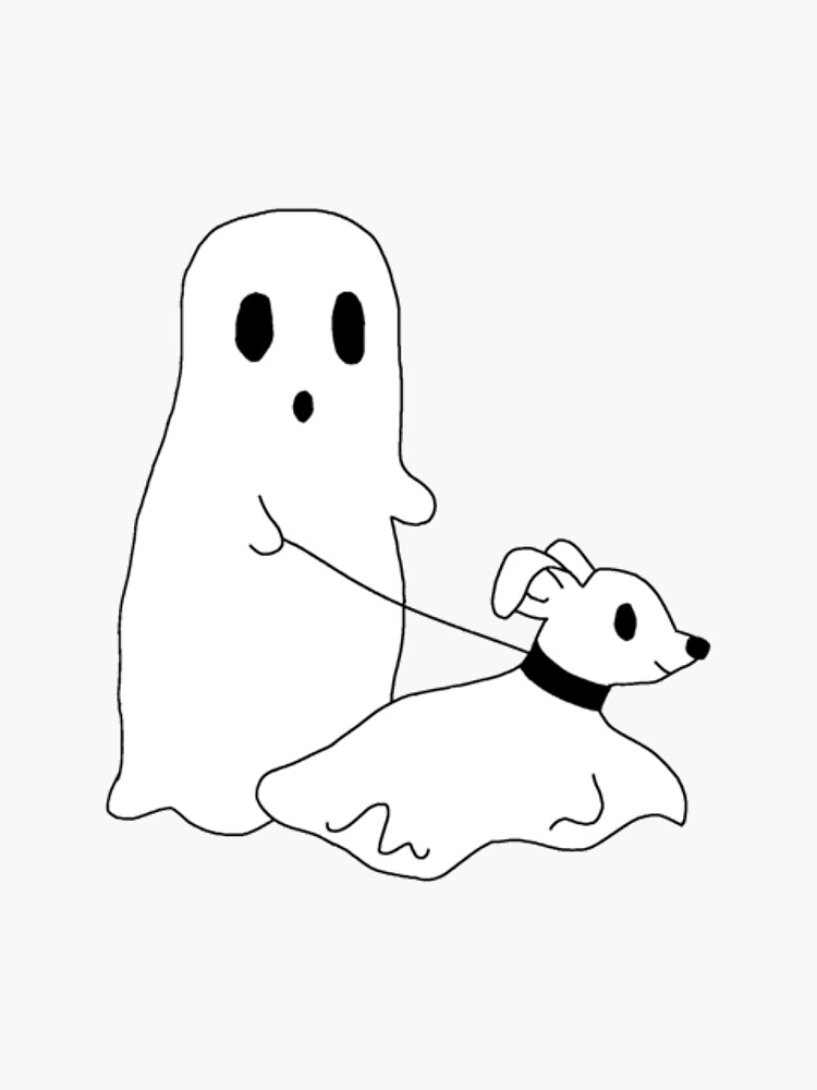 "Ghost Walking Ghost Dog " Sticker For Sale By Mulchi3 | Redbubble