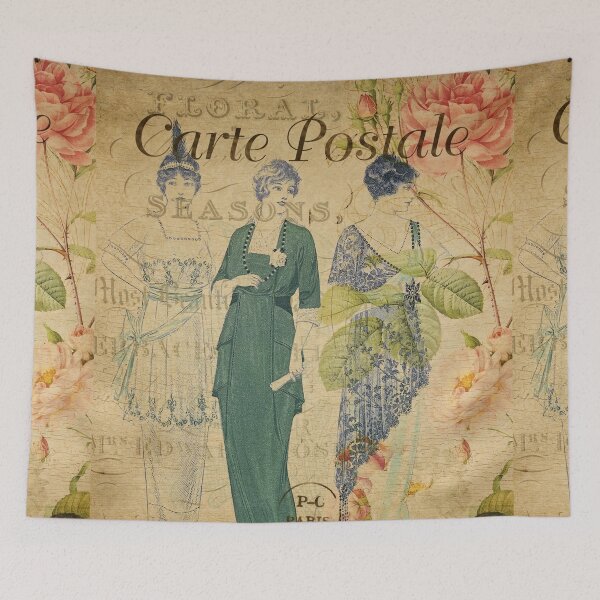 Item preview, Thirties Paris Ladies Fashion Vintage Postcard Carte Postale Shabby Chic designed and sold by WizardsWorld.