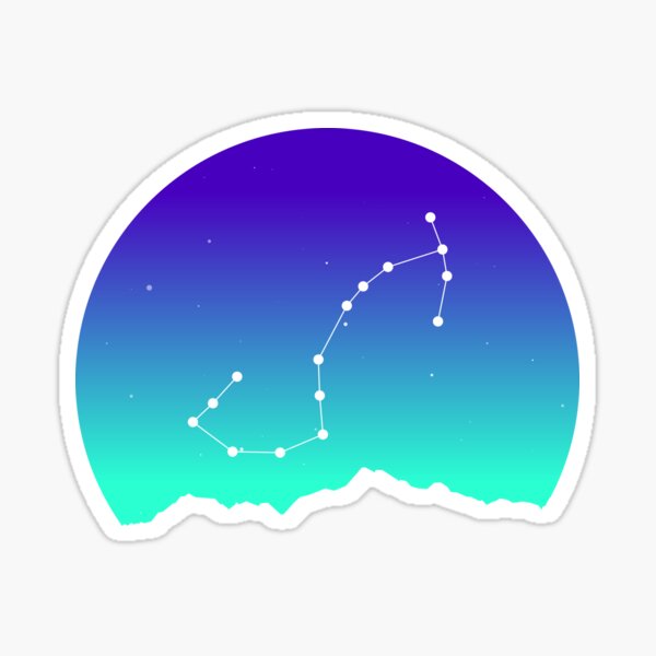 Scorpio Star Sign Astrology in Night Sky over Mountains Sticker