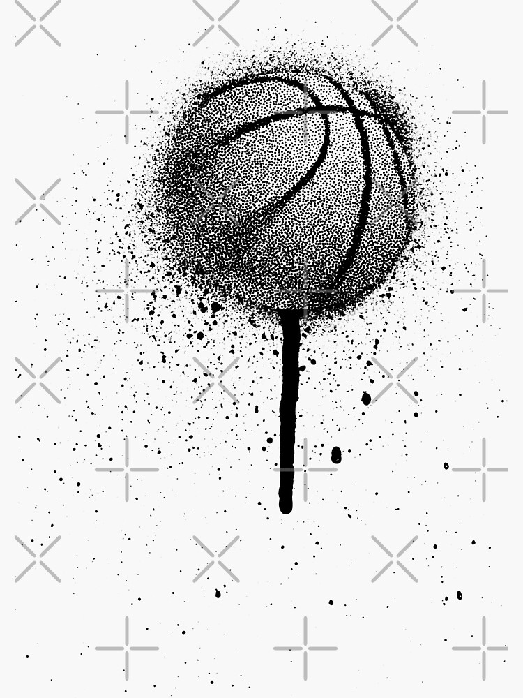 "Basketball Spray Paint Splashes" Sticker for Sale by COURTVISION