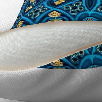 Alternate view of Asian Style Pattern Blue and Gold Floor Pillow