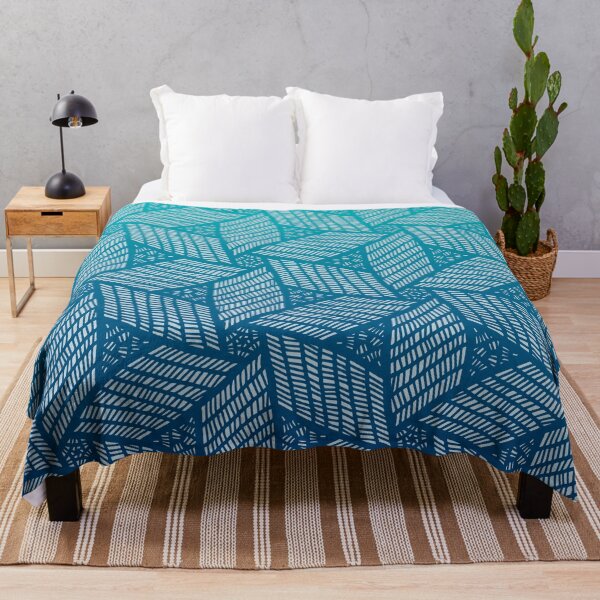 Item preview, Japanese style wood carving pattern in blue designed and sold by Maria Singh.