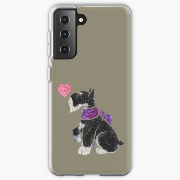 Schnauzer miniatura acuarela Funda blanda para Samsung Galaxy