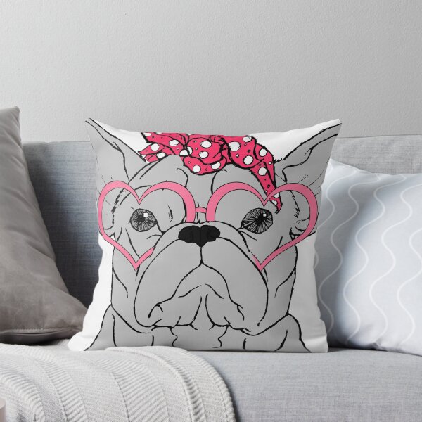 Artikelvorschau, Nette Bulldogge mit Bandana und Herz Brille entworfen und verkauft von Jelisandie.