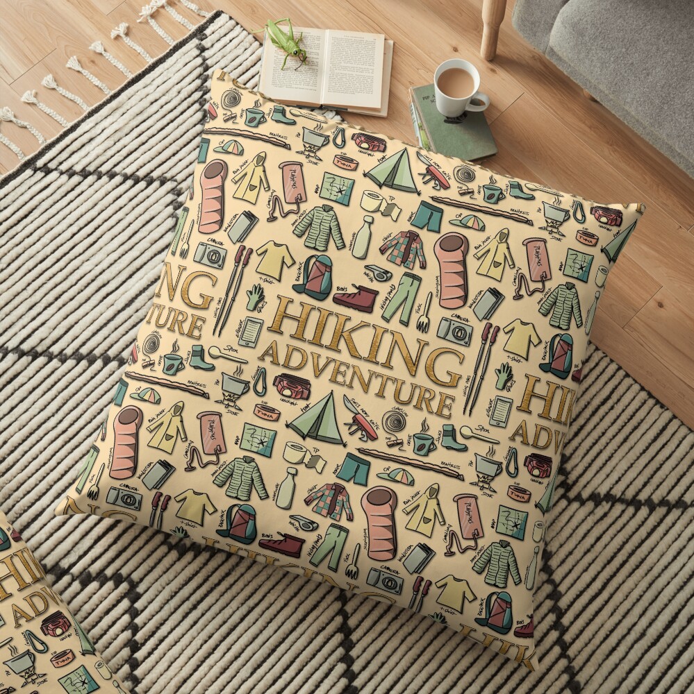 Hiking Adventure Floor Pillow